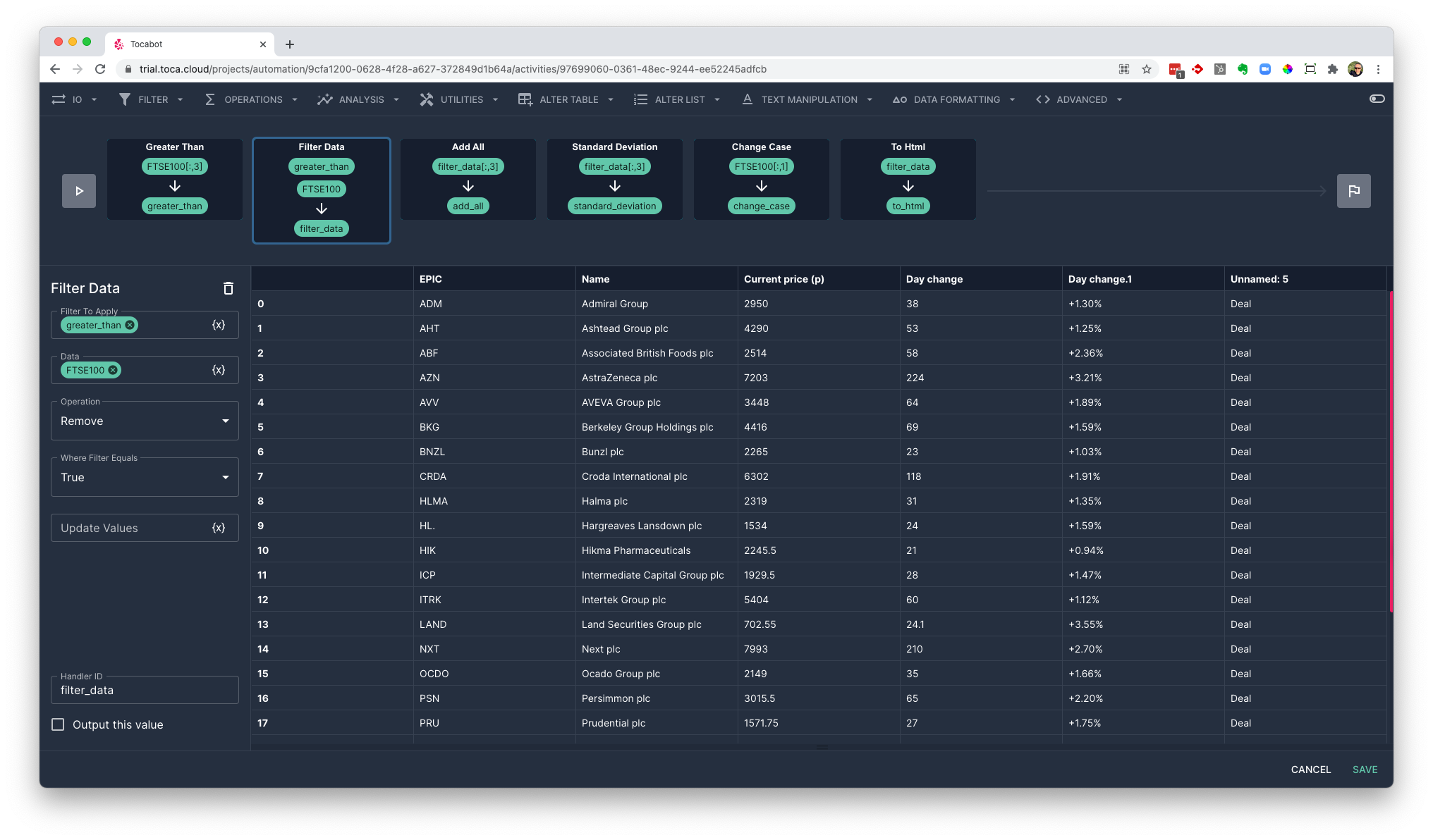 Toca Software - Prepare, blend & analyse data on the fly, as part of an automation & business process, with Toca’s no-code ‘drag & drop’ data science & analytics platform.