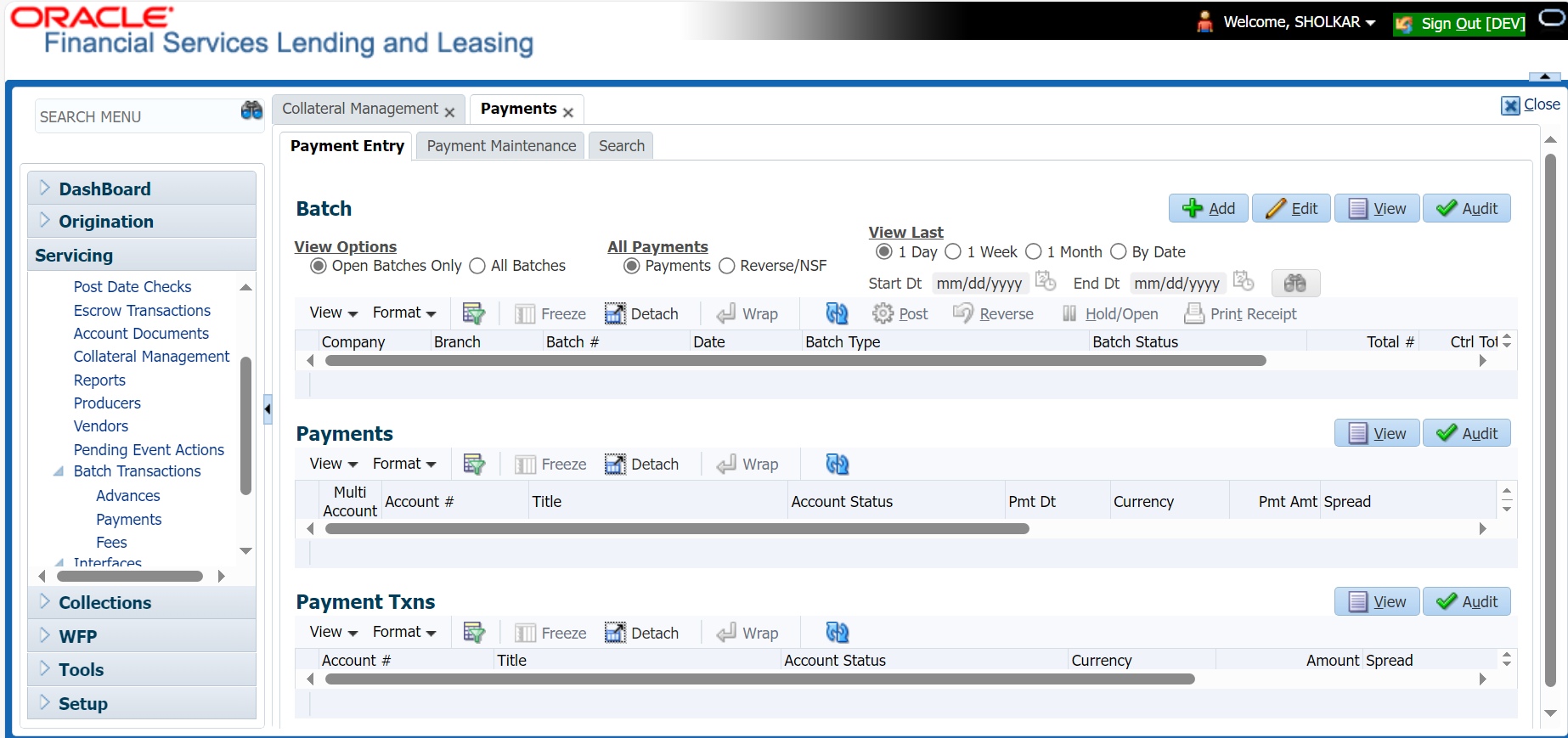 Lending & Leasing as a Service (LLaaS) Software - OFSLL - Payments Screen