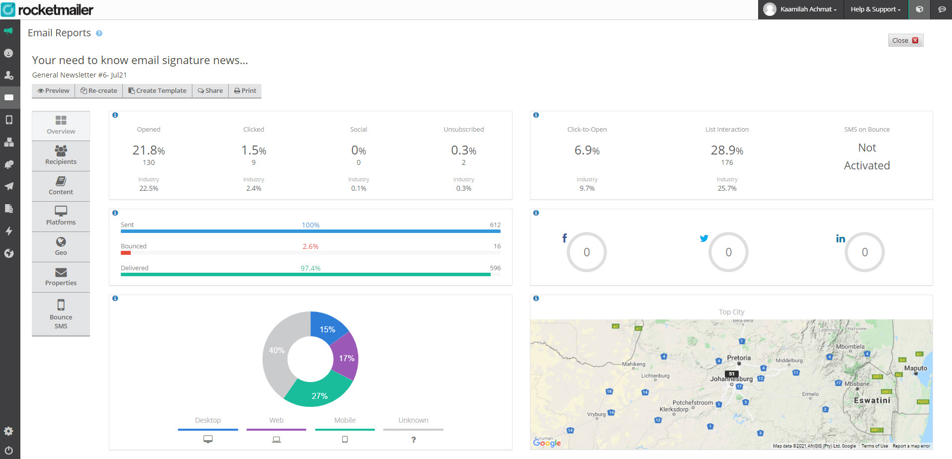 Real-time tracking, advanced analytics and in-depth reporting