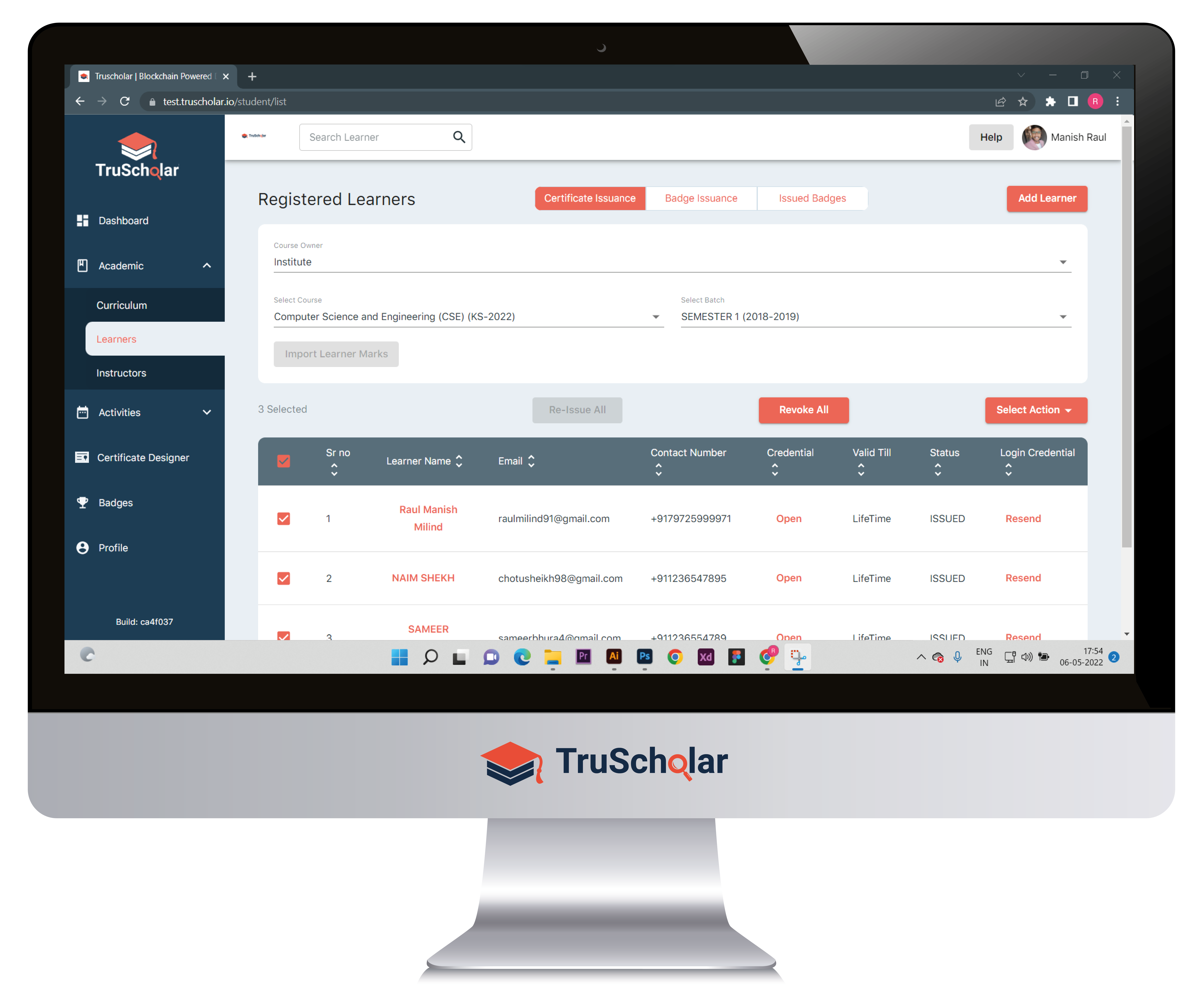 TruScholar Software - Bulk Issuance of Credentials