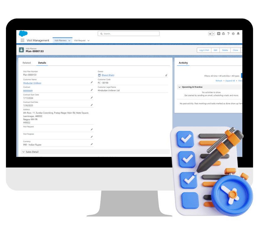 Dean ERP screenshot: Dean ERP client visit management