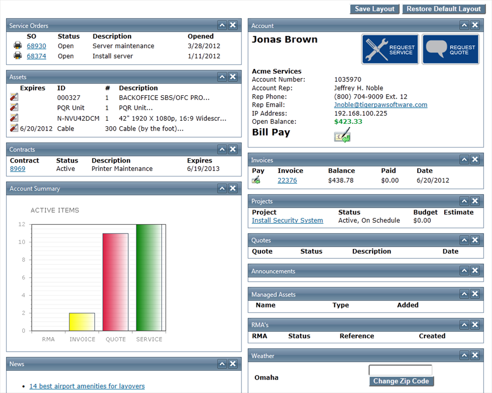 Tigerpaw Software Software - Customer Web Portal in TigerPaw