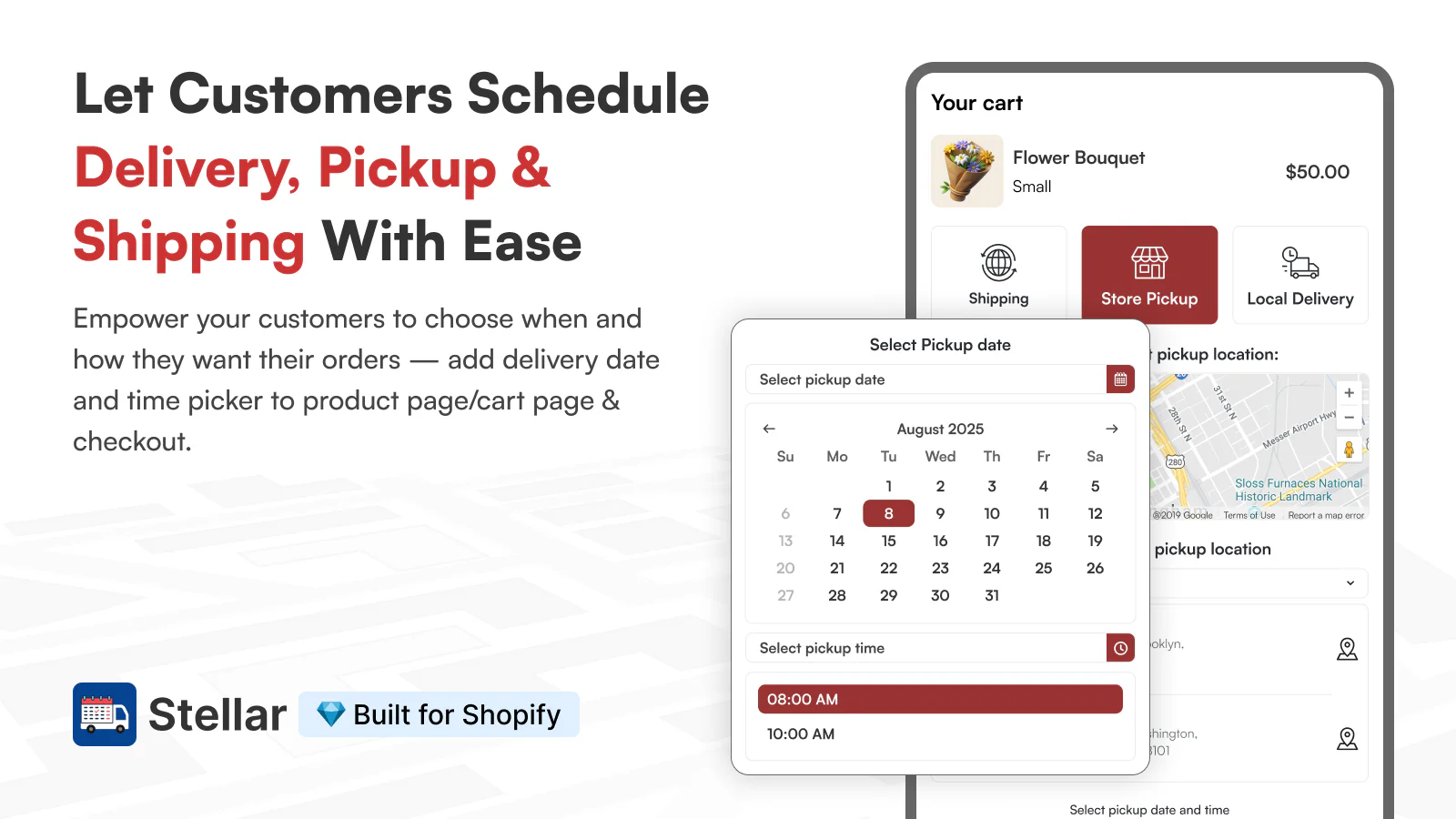 Stellar Delivery Date & Pickup screenshot: Stellar Delivery Date & Pickup schedule delivery