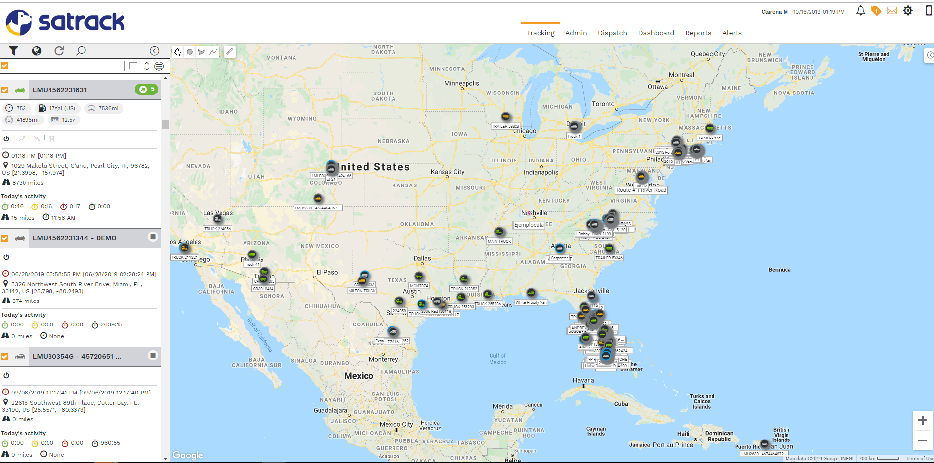 Satrack screenshot: Satrack real-time tracking