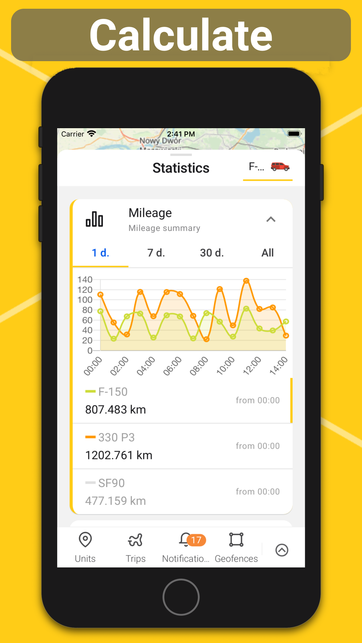 GPS-Trace screenshot: Calculate statistics