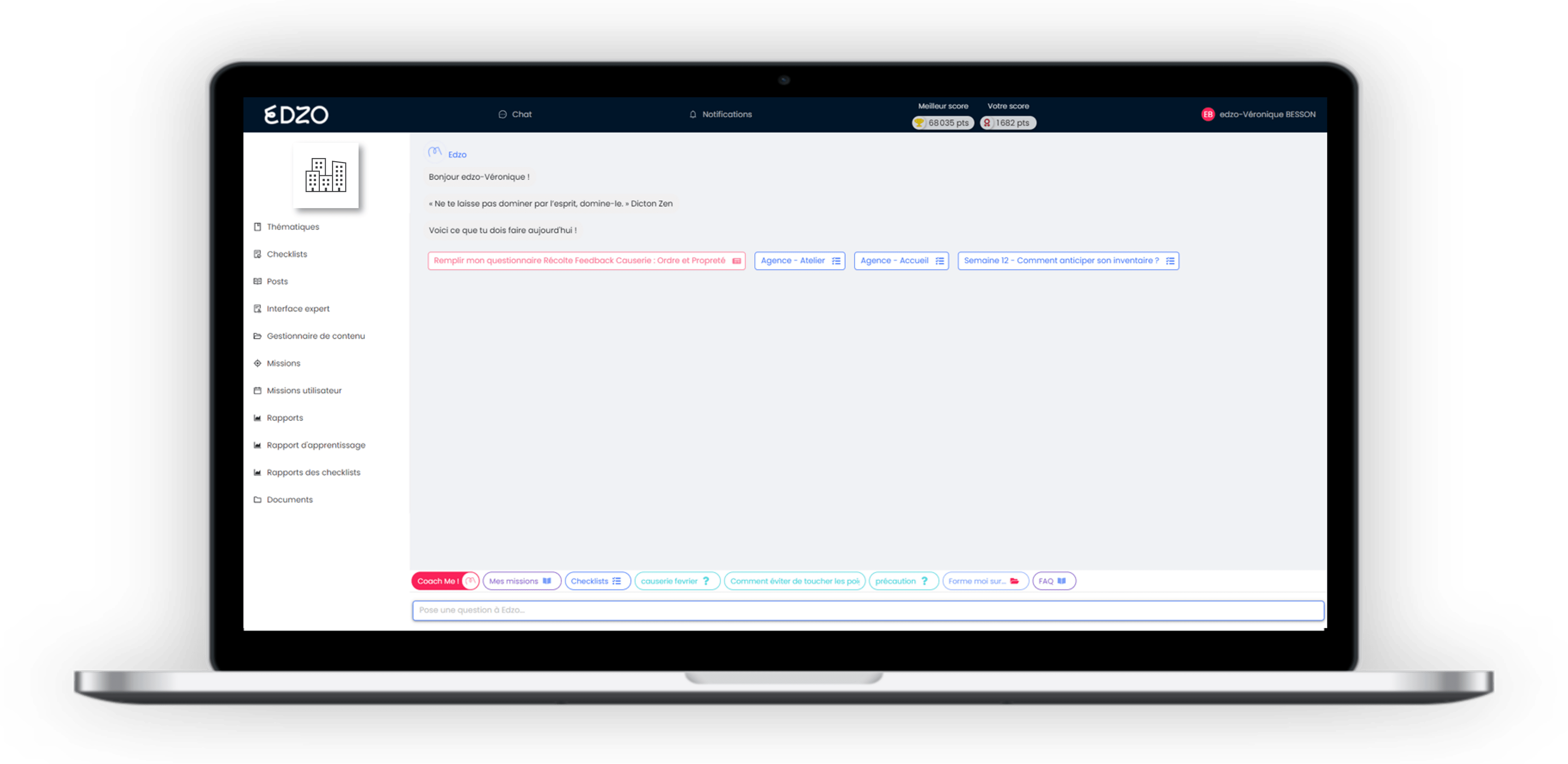 Edzo screenshot: Edzo interaction