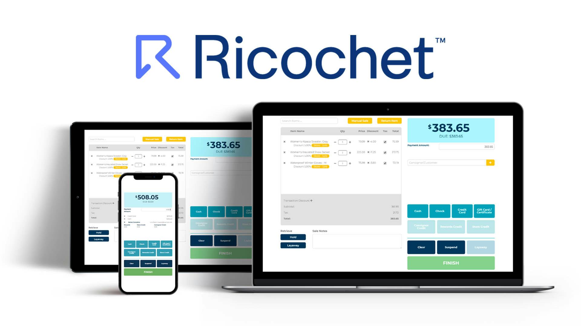 Ricochet Software - Ricochet POS - consignment and retail software