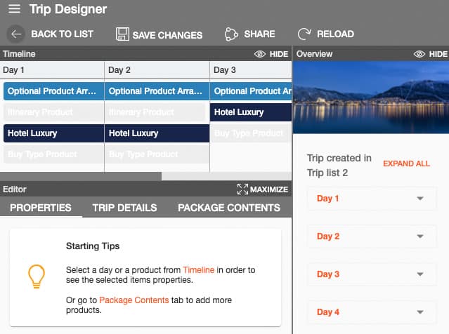 Victoury screenshot: Trip Designer