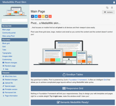 MediaWiki screenshot: MediaWiki skin

