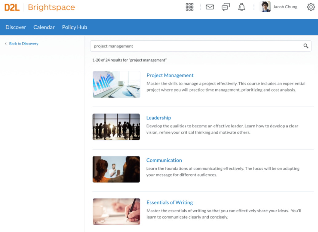 Brightspace Software - Brightspace search courses