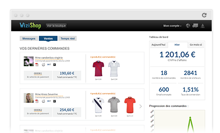 WiziShop screenshot: Wizishop homepage