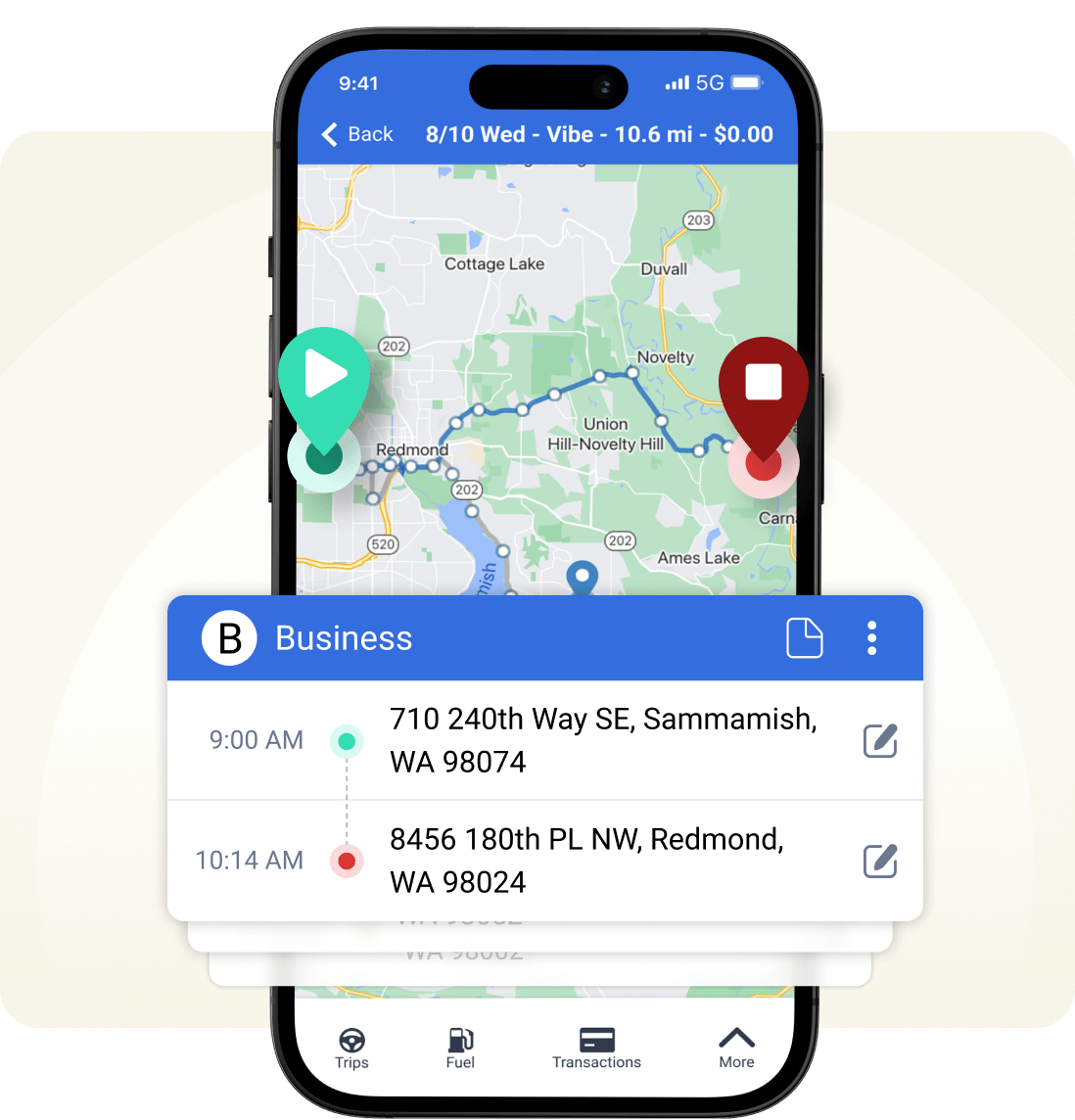 With Daily Trip Journey’s map view, you can easily see a summary of your trips for the day, with an easy one-touch classification of locations and purposes. TripLog also lets you plan your routes for an upcoming workday.