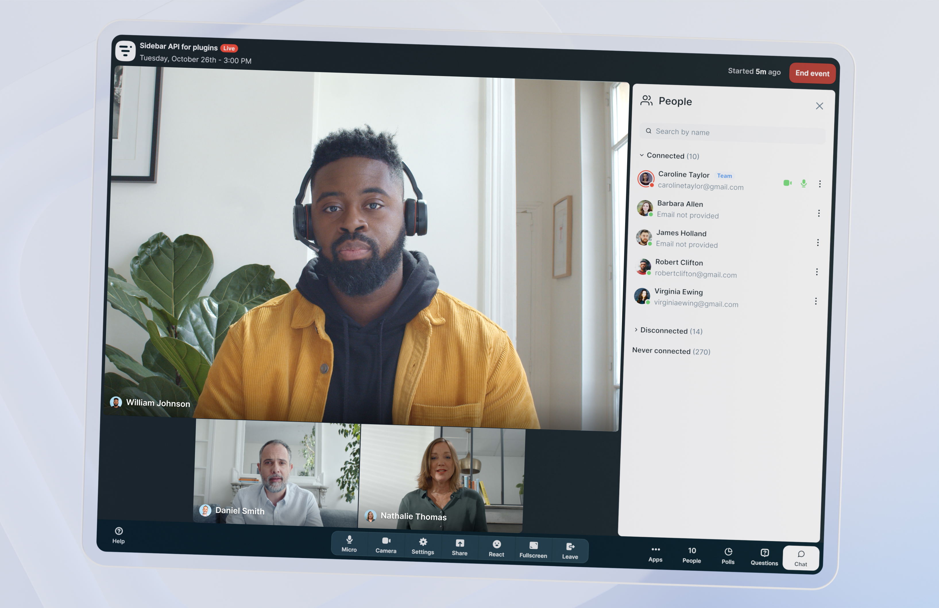 Camera connectée video chat