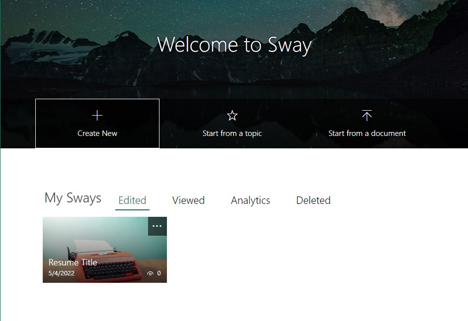Microsoft Sway storage