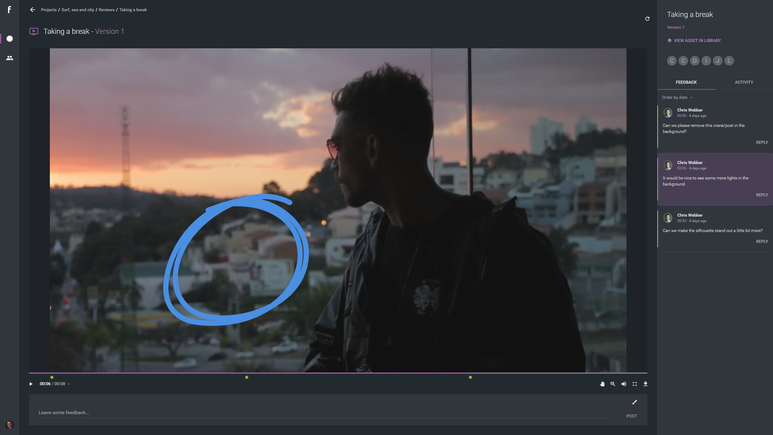 ftrack screenshot: ftrack Review Annotation
