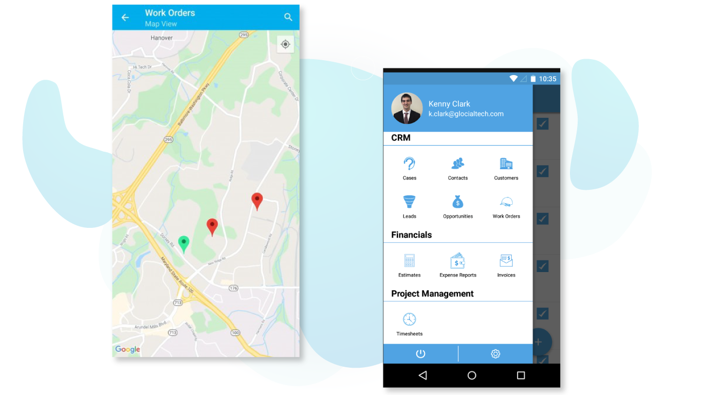 Apptivo Software - Mobile View - Apptivo allows you to access CRM across devices. You can store and manage information across multiple devices, on the go. With google map integration, you can have a look at the maps related to your business processes.