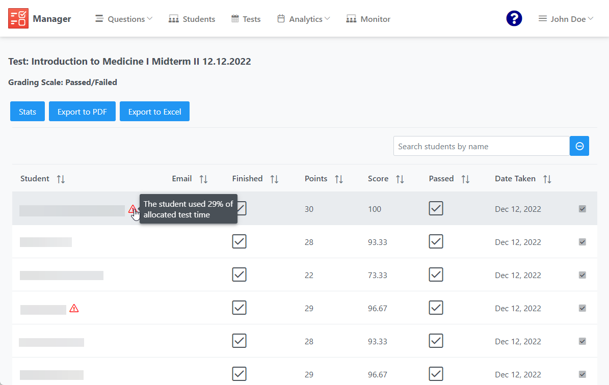 ExamJet Software - Analyze results and get insight