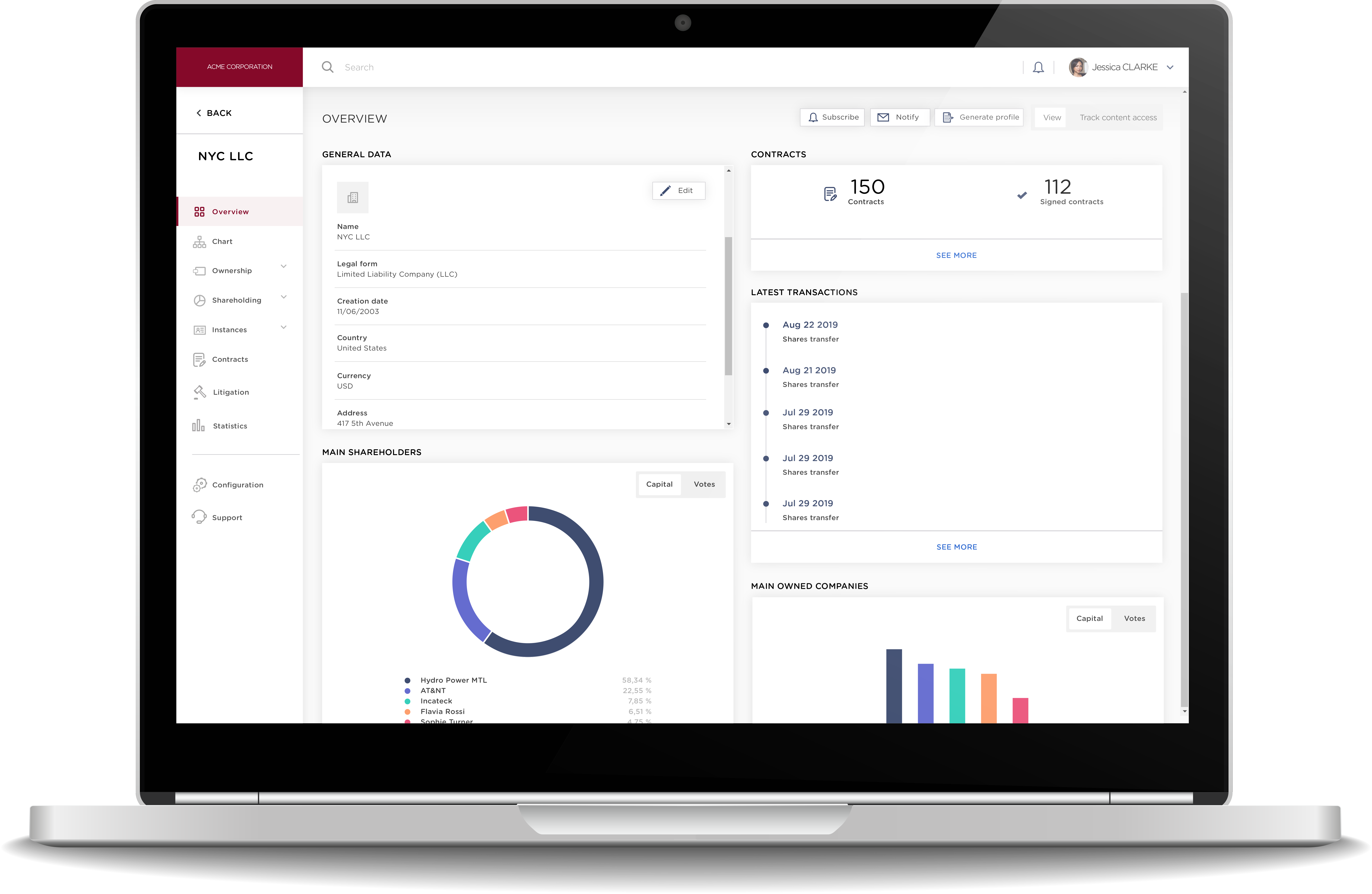 DiliTrust Governance Suite Software - DiliTrust Governance suite offers a complete legal overview of your company - Friend-user and simply to use