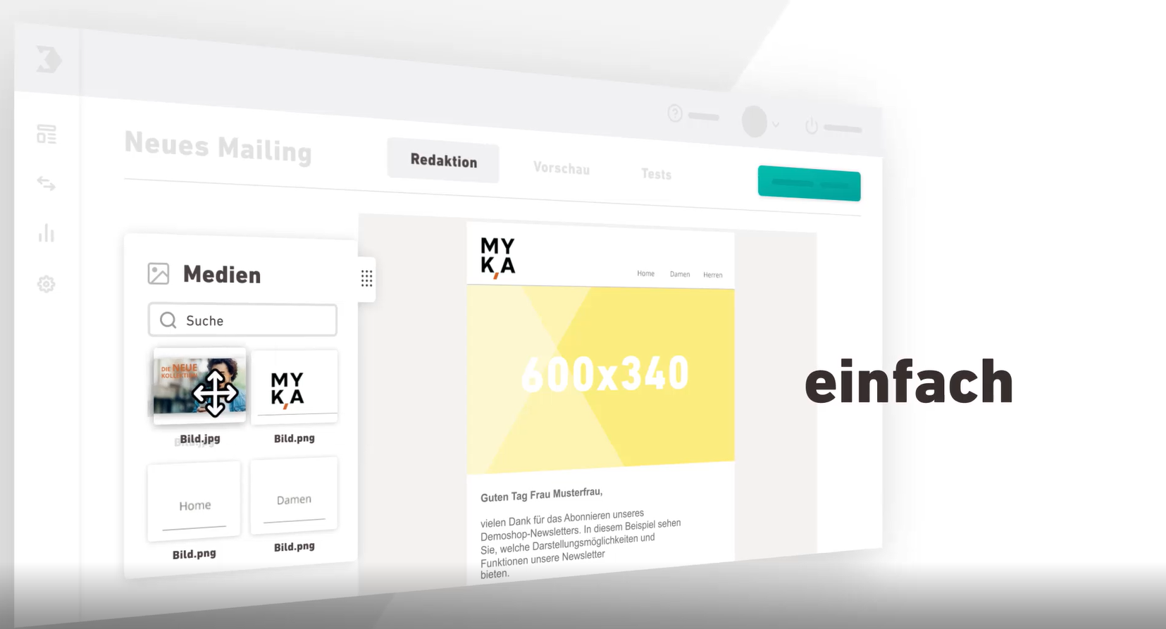 Inxmail screenshot: Inxmail New Xperience einfach