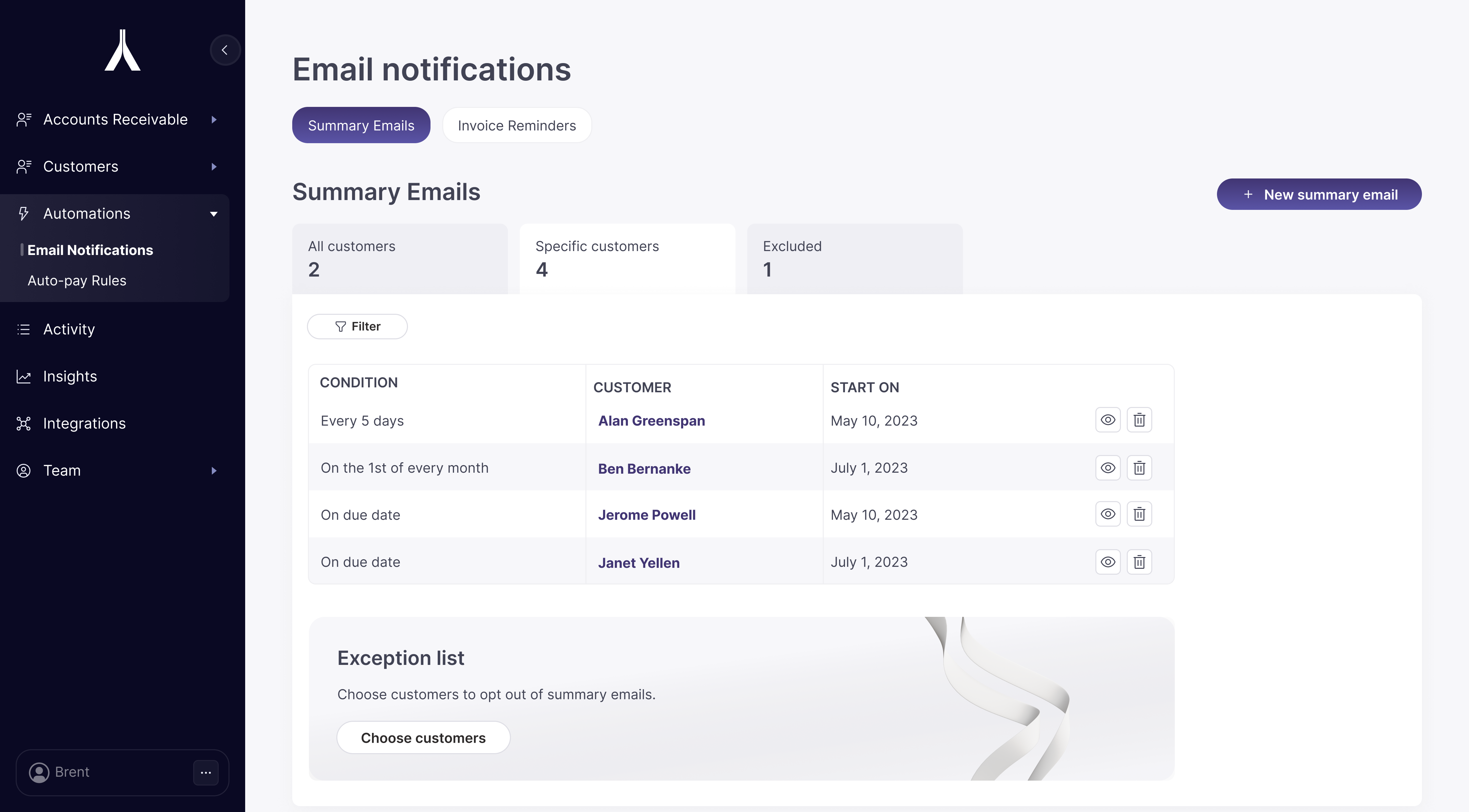Utilize key features like email notifications to help remind customers of upcoming invoice due dates on a general or customer specific basis. Set specific dates for reminders or amounts - up to you.