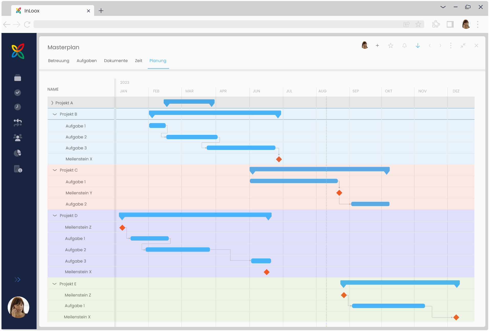 Reliably plan your project phases in Gantt.