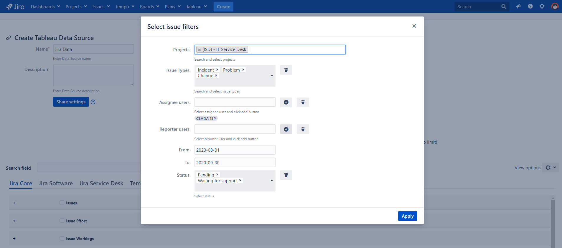 Tableau Connector for Jira Software - 2