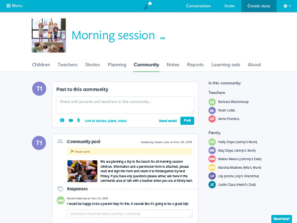 Storypark Software - Storypark community