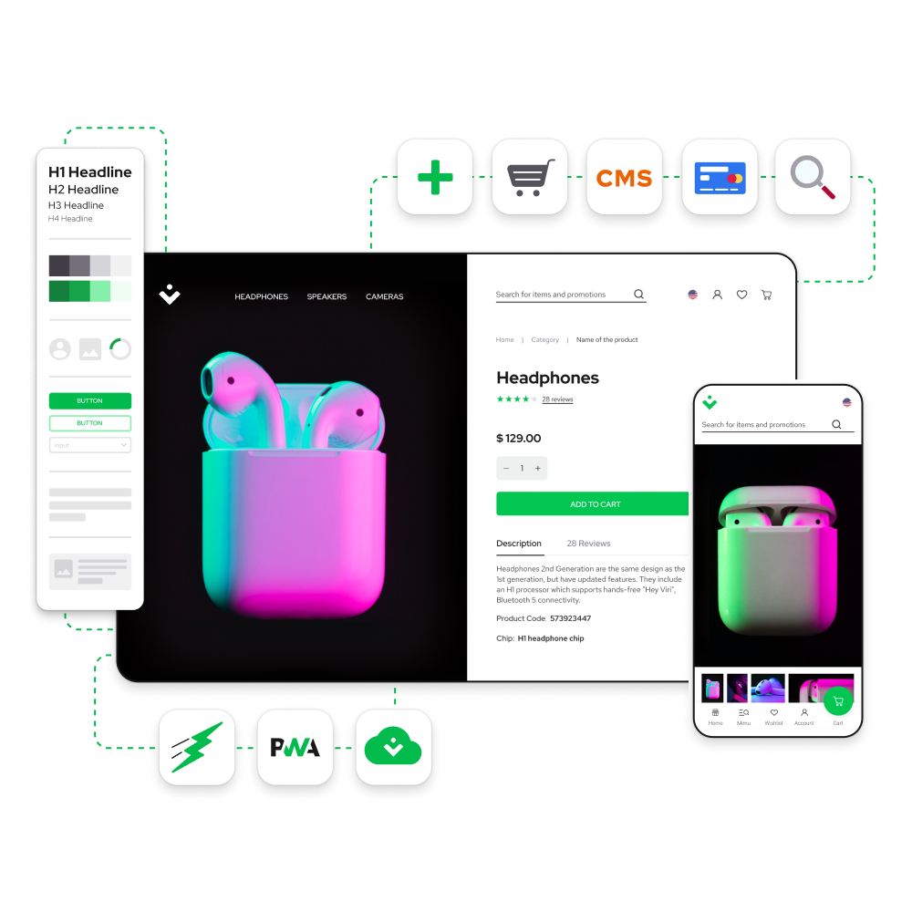 Vue Storefront is a Frontend-as-a-Service built with Progressive Web App technology, API-first approach, and customization in mind.