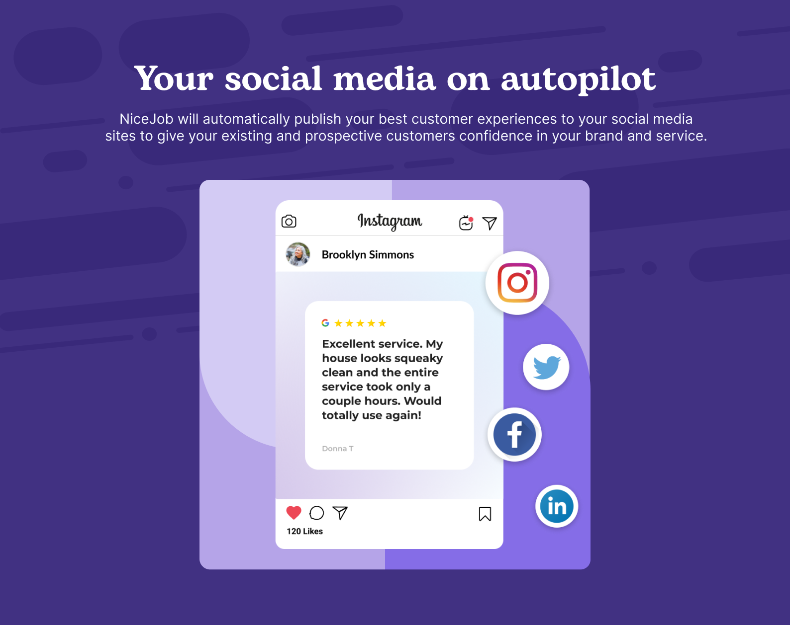 NiceJob Software - Share snippets of your reviews on social media to get more engagement.