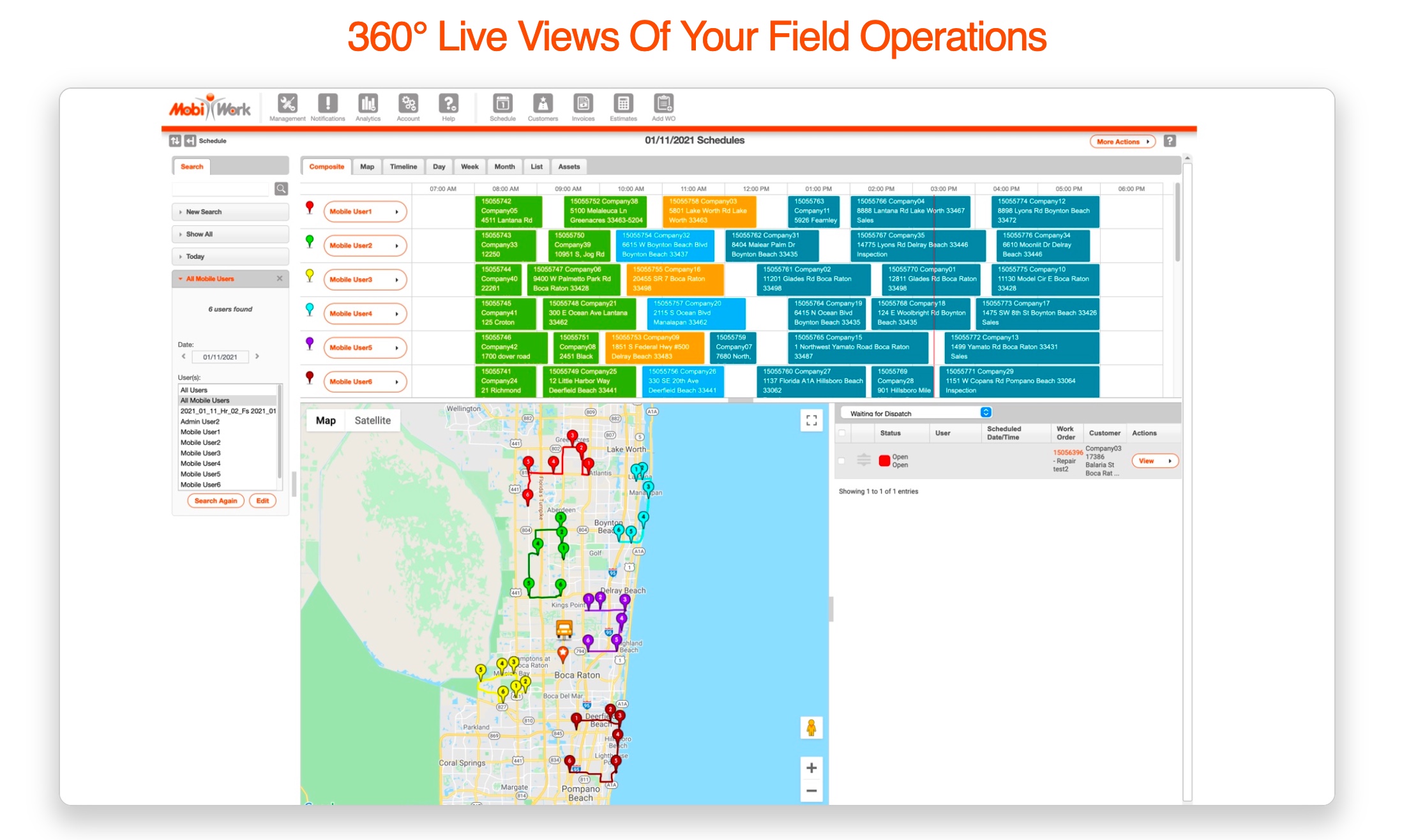 <p style="text-align: center;"><span style="font-weight: 400;">Live field operations view in </span><a href="https://www.capterra.com/p/230787/MobiWork/"><span style="font-weight: 400;">MobiWork</span></a></p>
