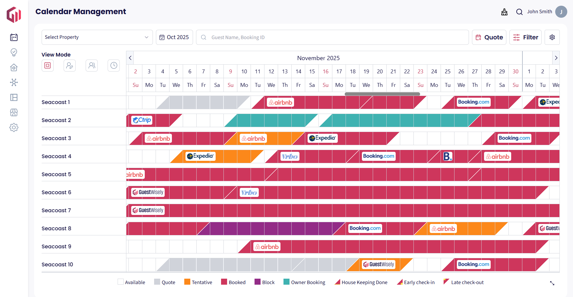 GuestWisely screenshot: Reservation Manager - GuestWisely