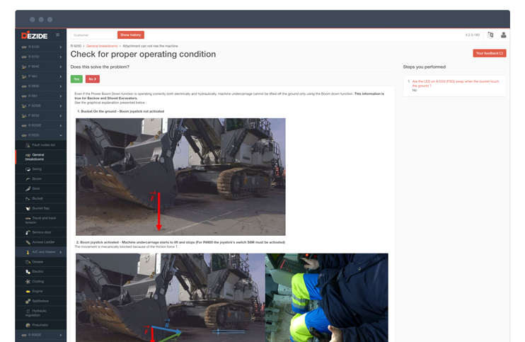 End user troubleshooter interface