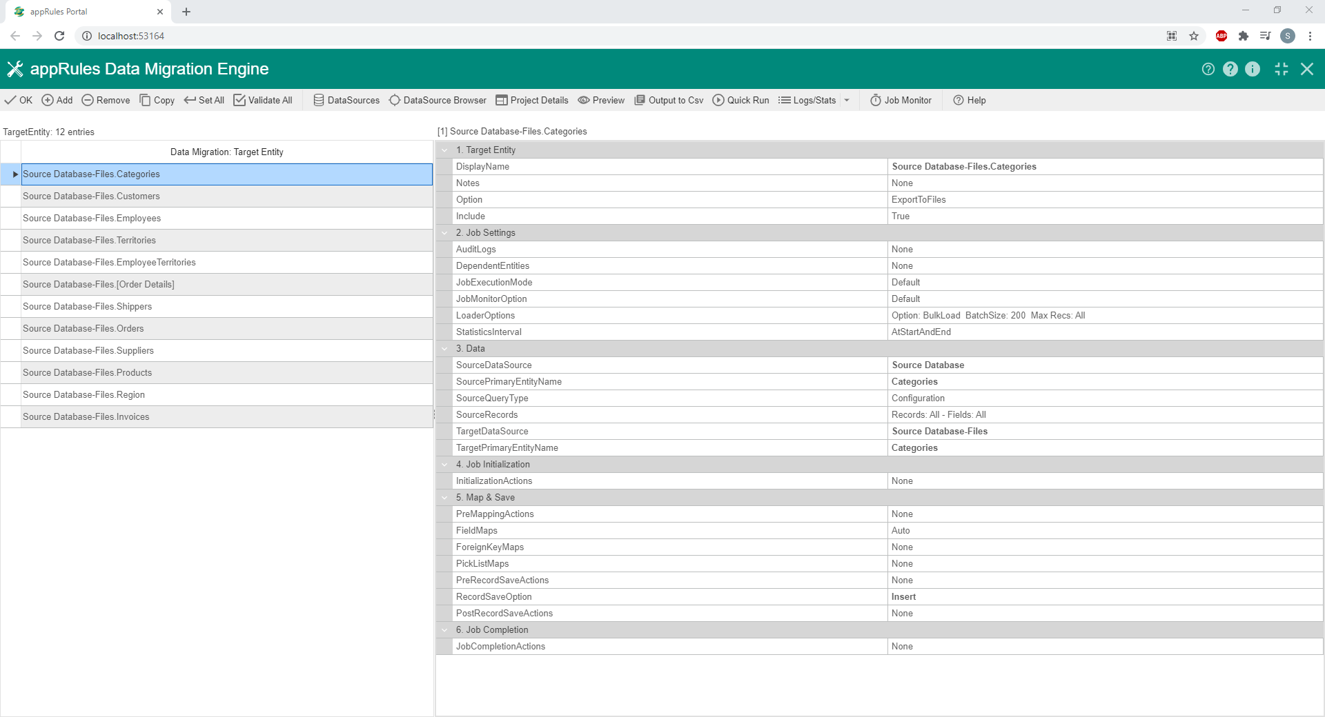 appRules Data Migration Engine is a multi-entity platform for migrating data to hundreds of data sources.  Simply configure the powerful, no-code environment to define, schedule and monitor migration jobs-thumb