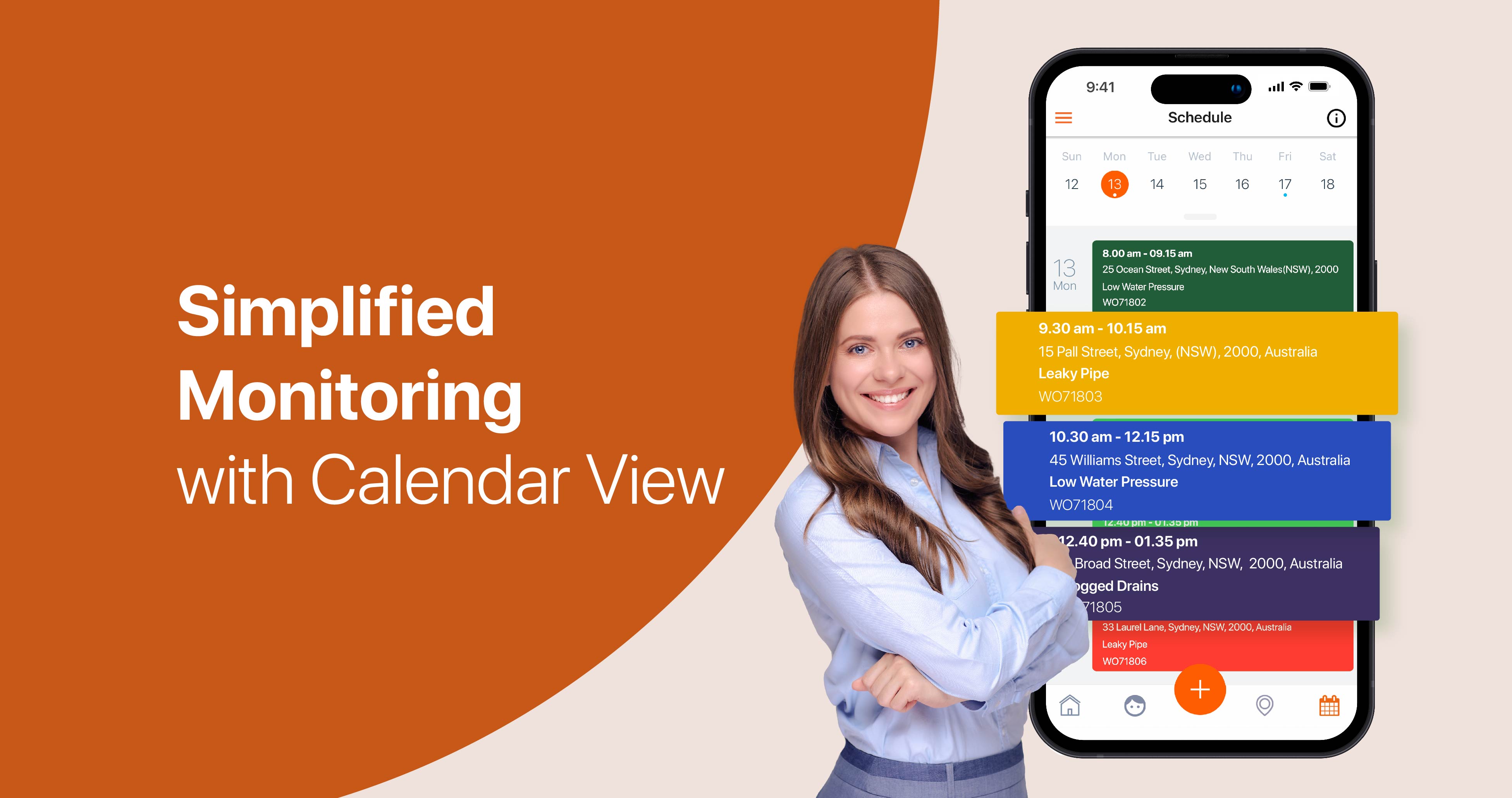 Take complete control over your property maintenance data, and use the calendar view with a refined visual structure to easily navigate all your scheduled day-to-day work. Easily assign work orders to your employees and stay organised.