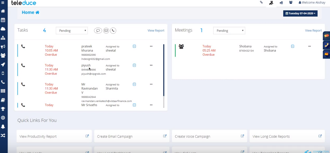 Corefactors screenshot: Teleduce home page