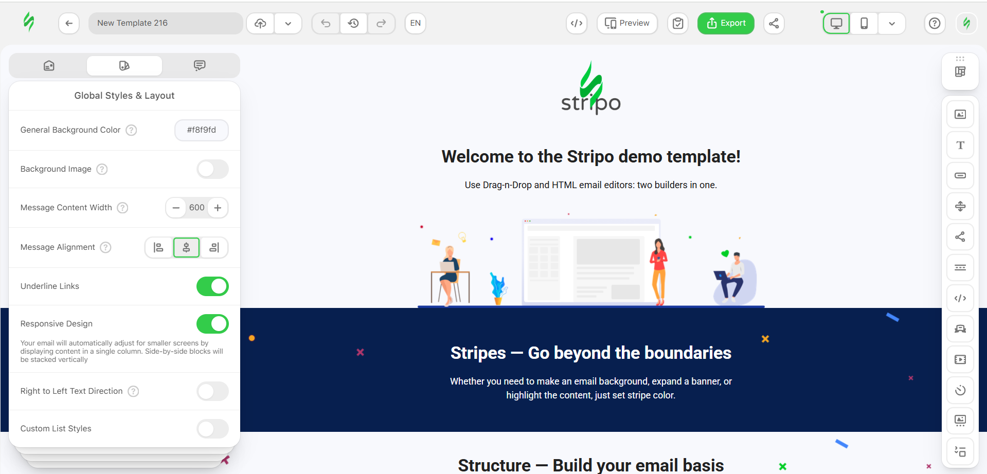 Stripo.email Software - Stripo.email Editor