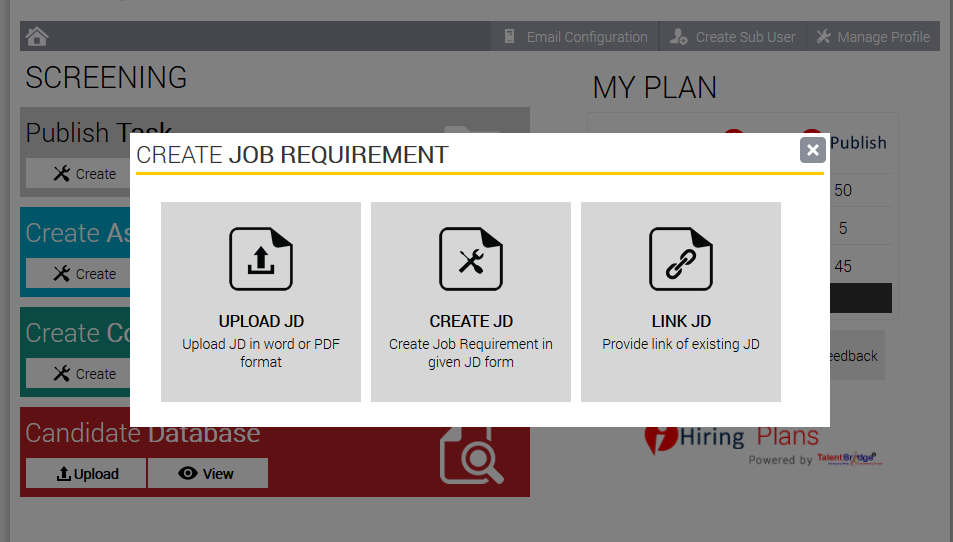Job requirement creator