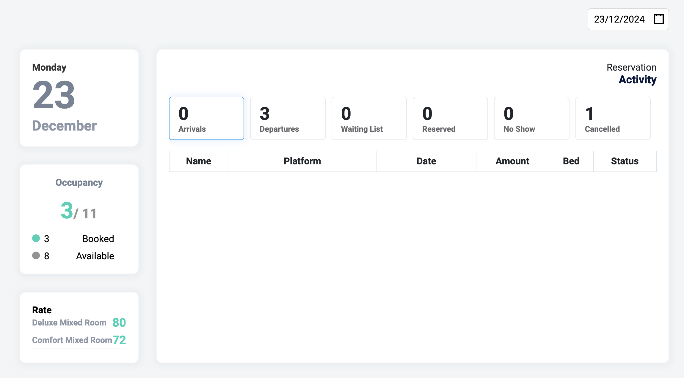 Hostel Mate screenshot: Hostel Mate reservation management