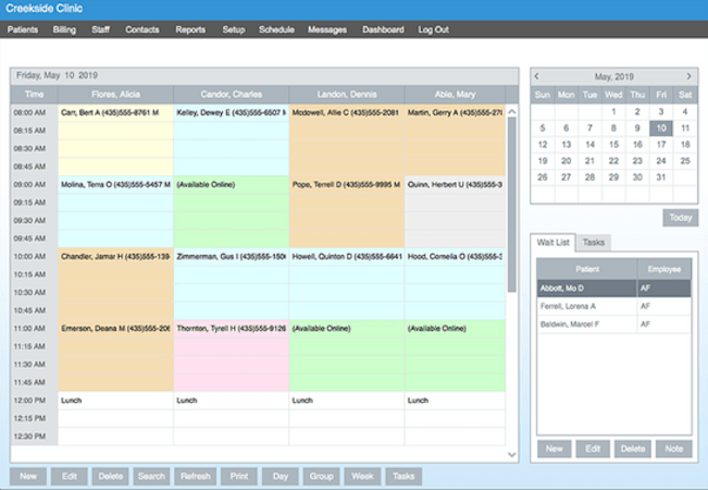 HealthBiller screenshot: It allows users to view scheduled appointments and waitlists