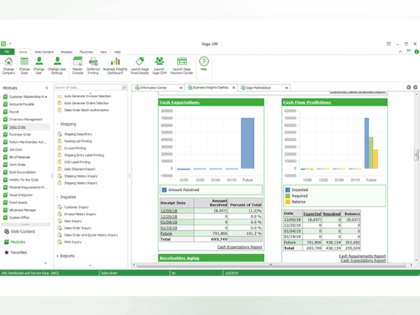 Sage 100 Software - Financial reporting feature