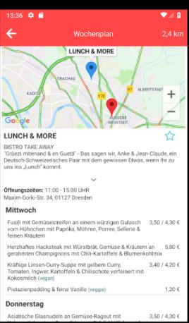 SpeiseplanApp lunch tables in your area