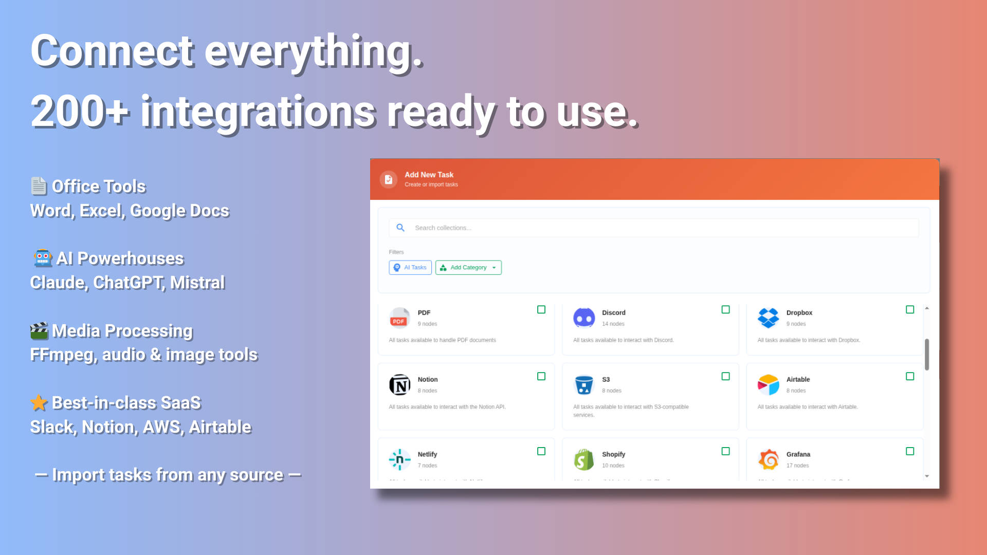 Brixel screenshot: Brixel connect apps