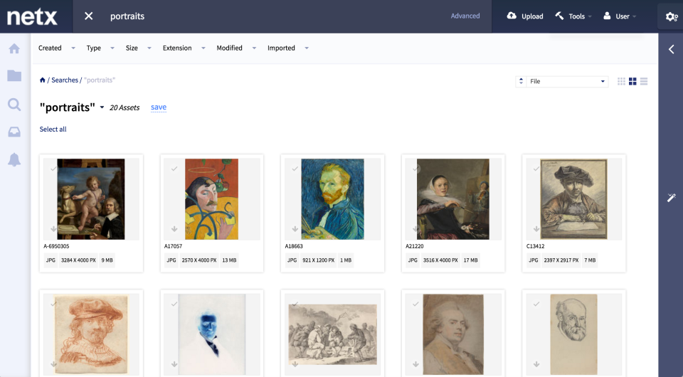 Create and save digital assets
