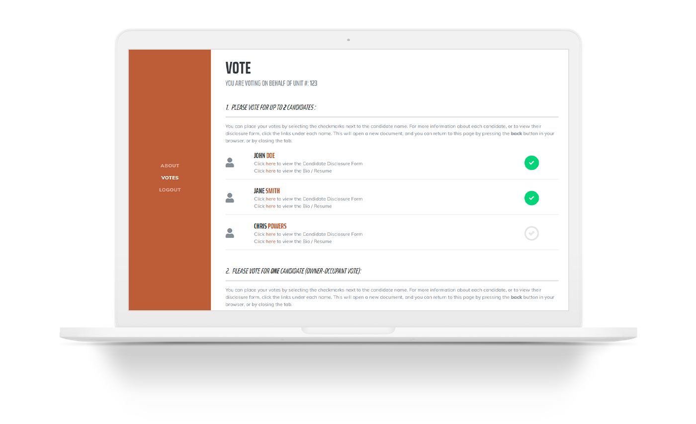 CondoVoter Software - 3