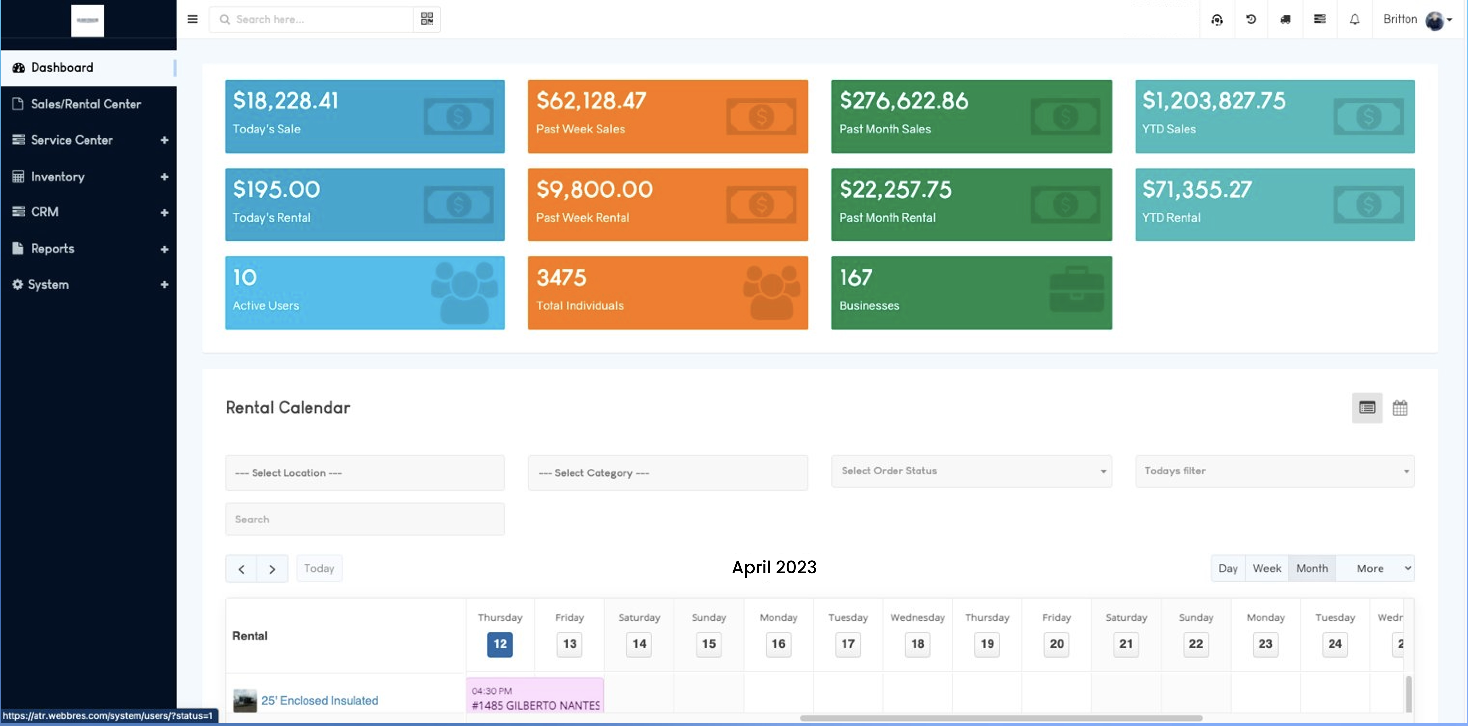 WebbRes screenshot: Dashboard | WebbRes