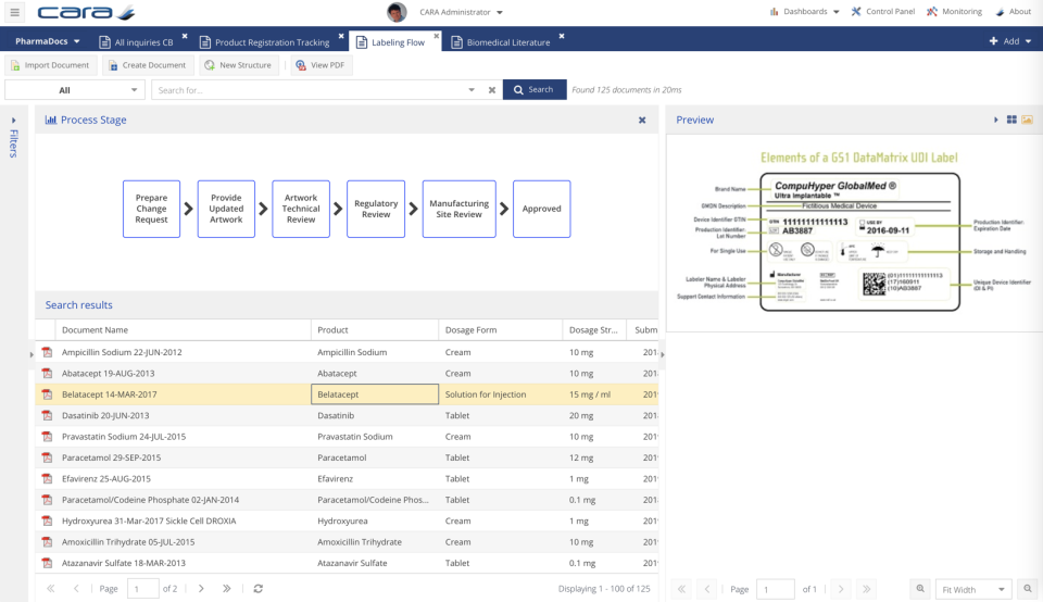 CARA Software - Process Flow Navigation