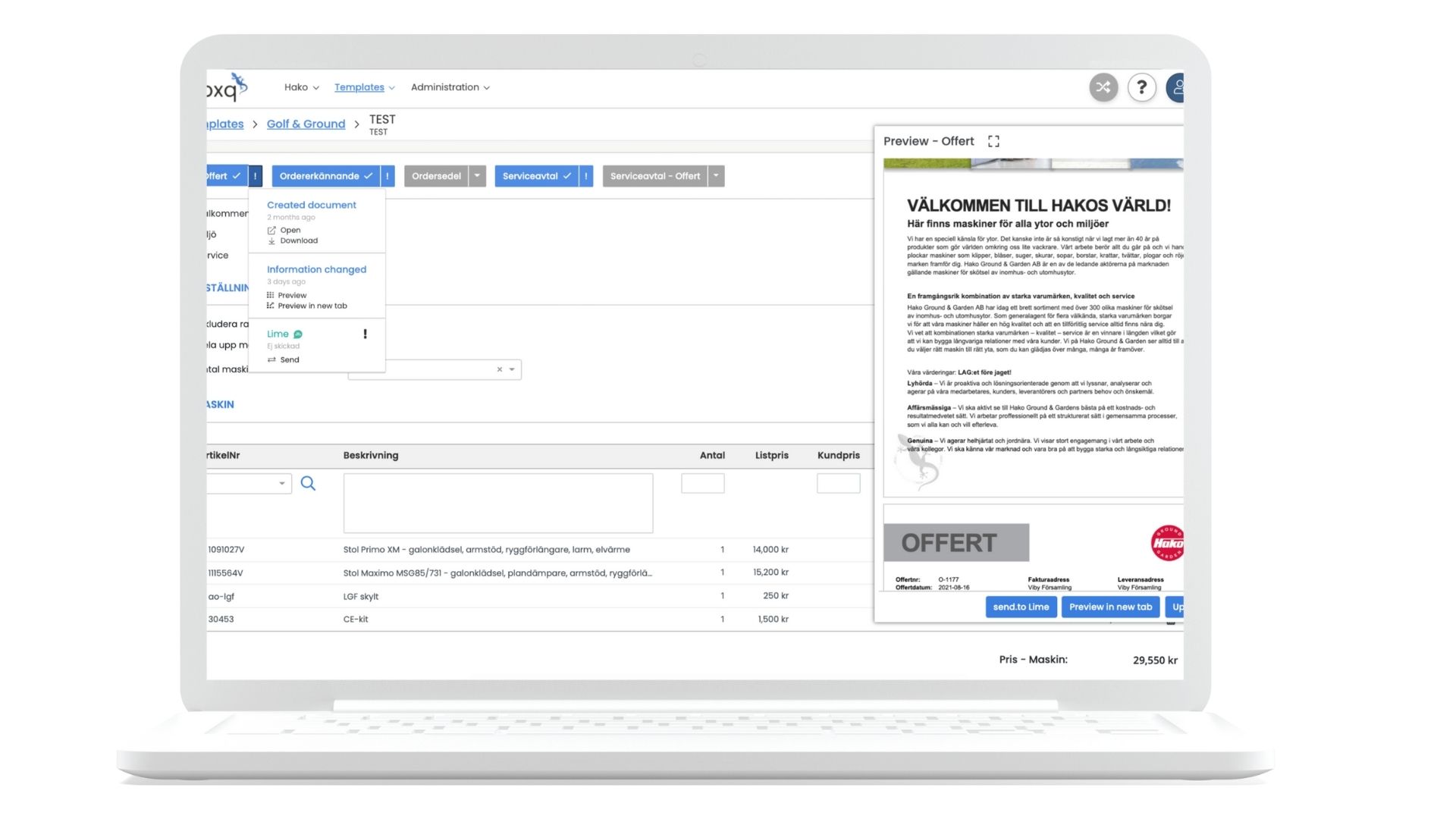 vloxq CPQ screenshot
