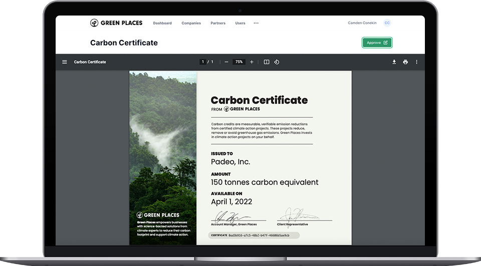 Green Places Carbon Certificates