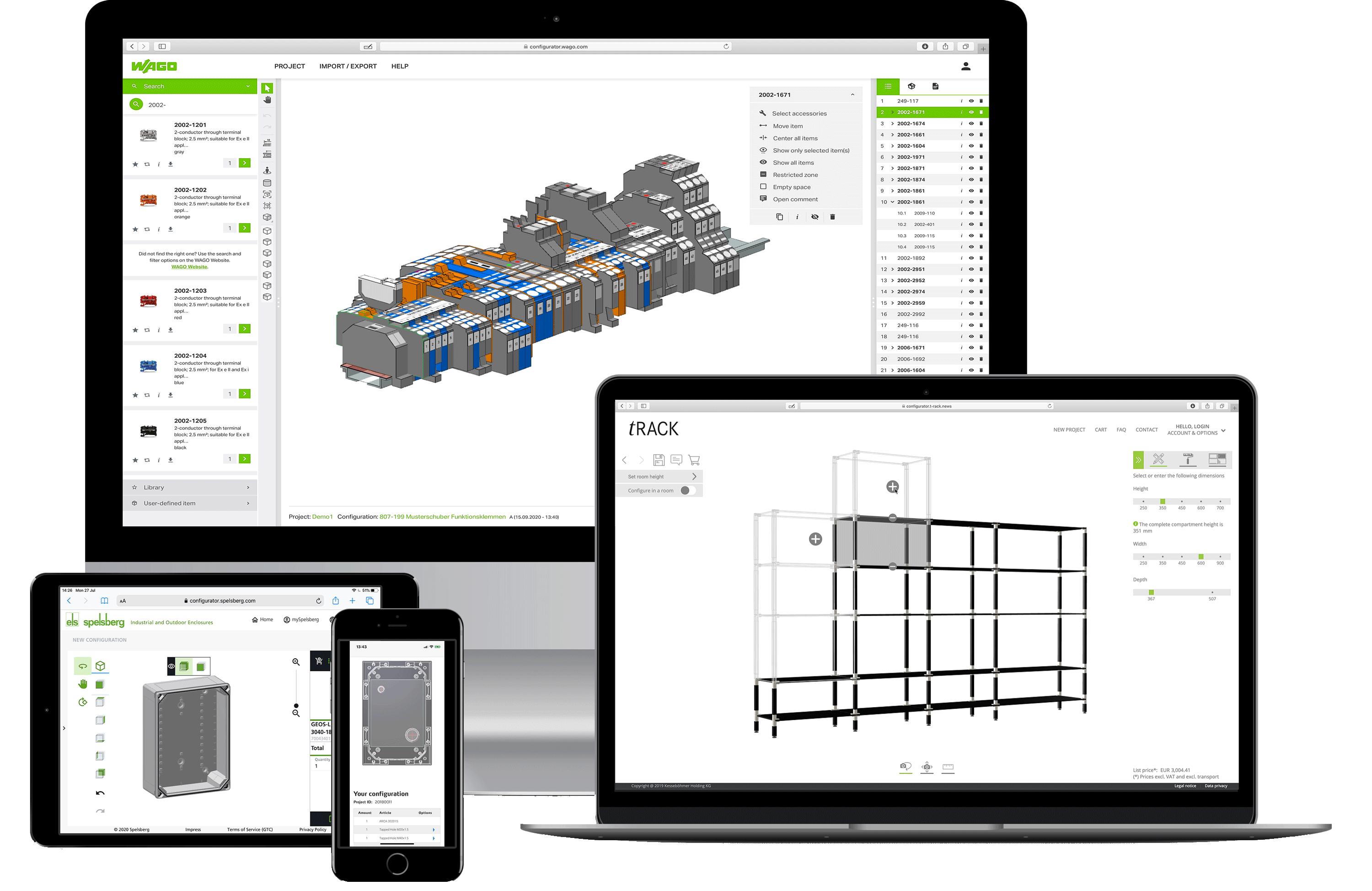 CONFIGON screenshot: Produktkonfigurator CONFIGON ist jederzeit und überall verfügbar. Reponsive Design.