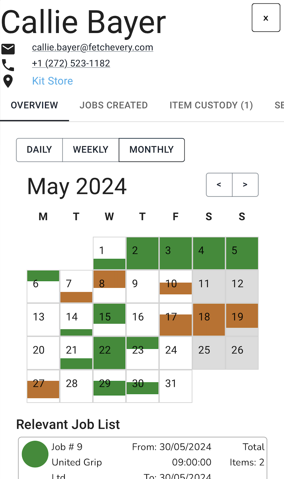 FETCHevery screenshot: FETCHevery bookings tracking